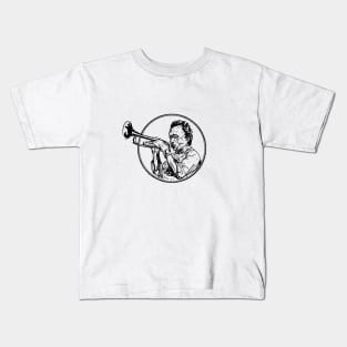 Jazz Trumpet Player Sketch Kids T-Shirt